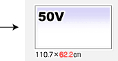 50V^@110.7~62.2cm